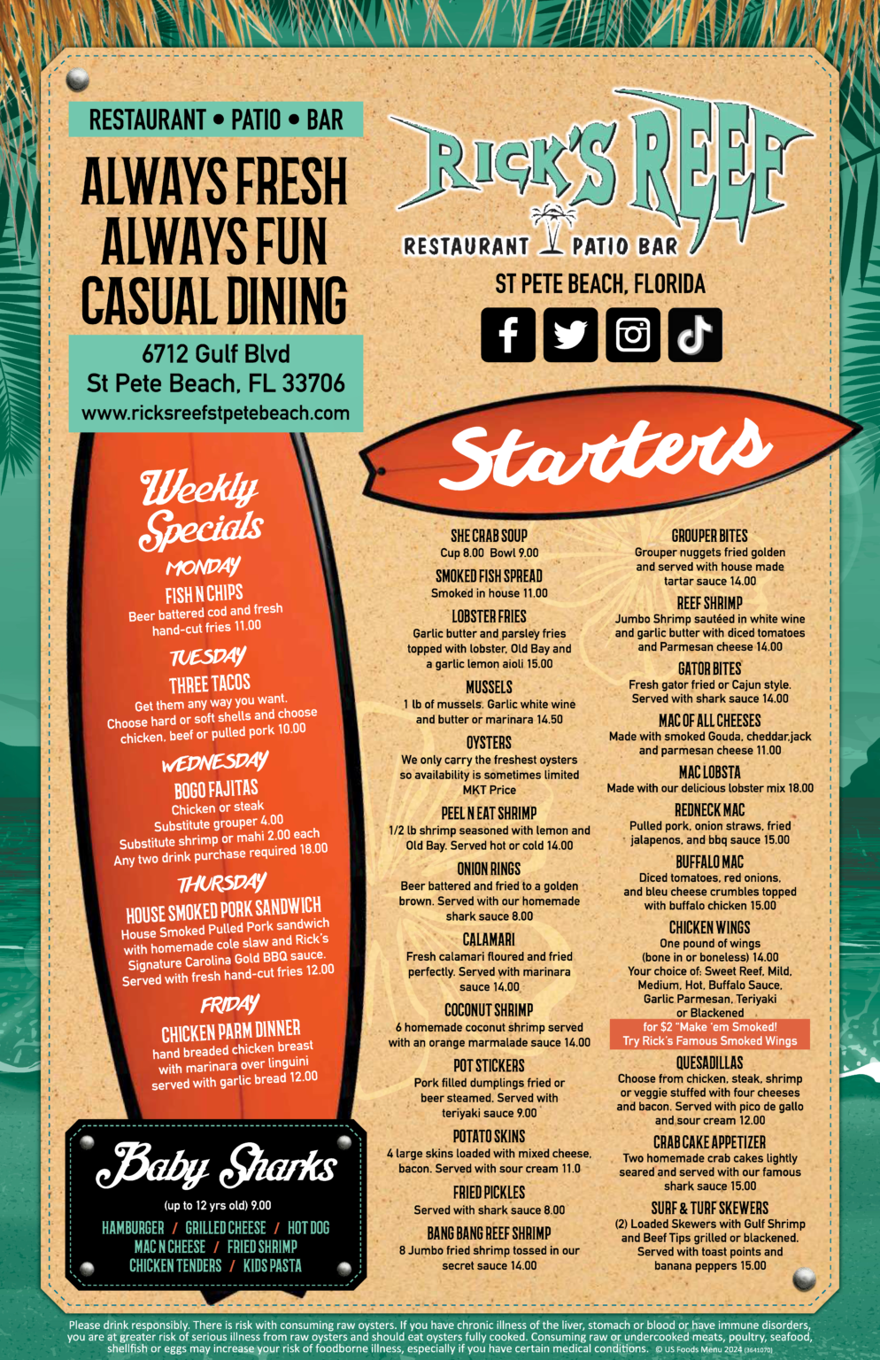 Dinner Menu Rick s Reef St Pete Beach dinner-menu-rick-s-reef-st-pete-beach